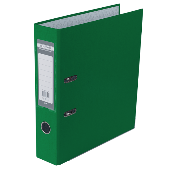 Папка-реєстратор BUROMAX, А4, 40 мм, 2D кільця, картон ламінований, зелена